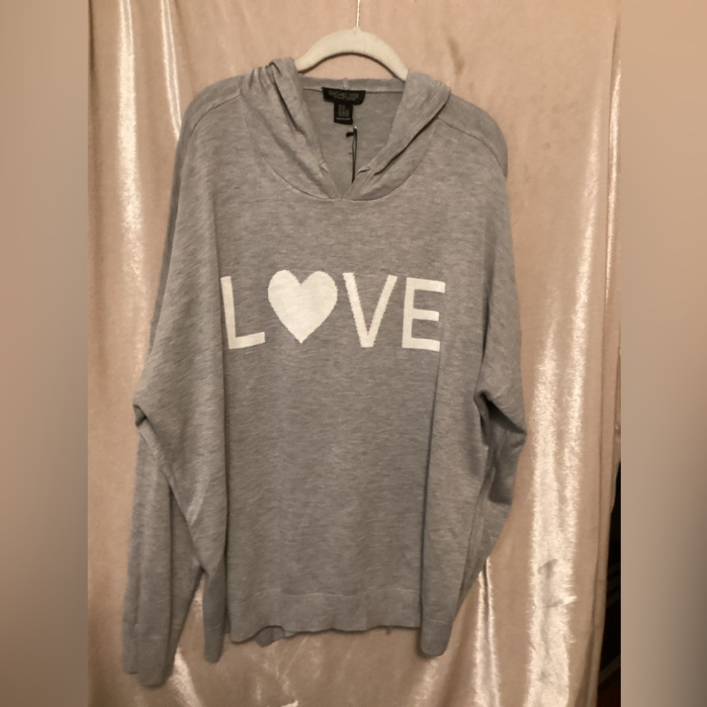 - Rachael Zoe sweater with hood Valentine day NWT SZ 2X  NWT 5% cashmere